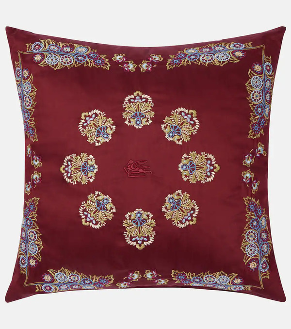  Etro Etro Embroidered Cotton Satin Cushion 