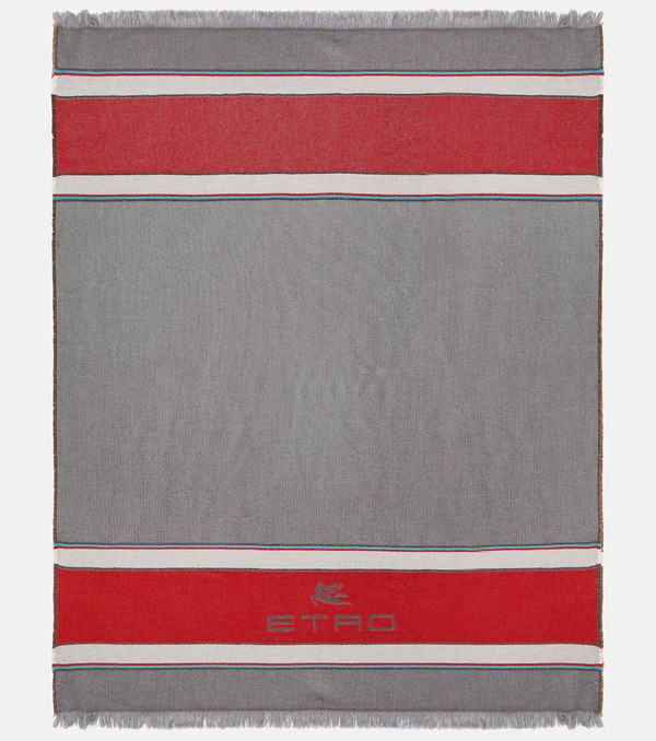 Etro Etro Embroidered Wool And Cashmere Throw 