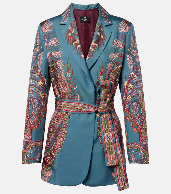  Etro Etro Floral Printed Silk Blazer 