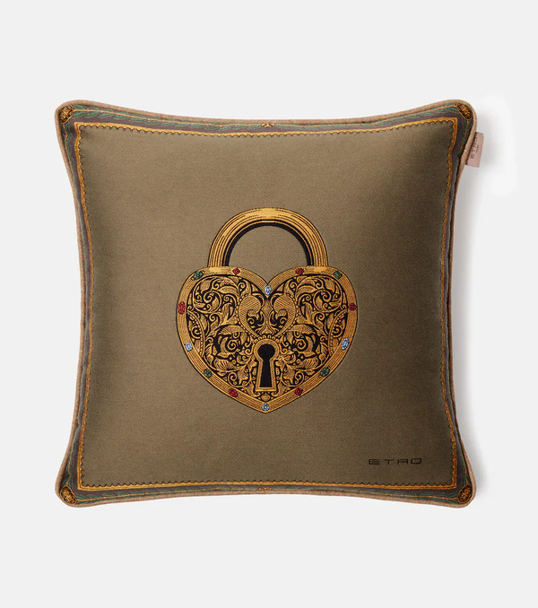  Etro Etro Herald Embroidered Cotton-blend Cushion 