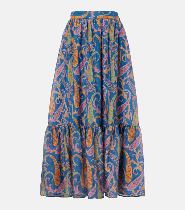  Etro Etro Paisley Cotton And Silk Maxi Skirt 