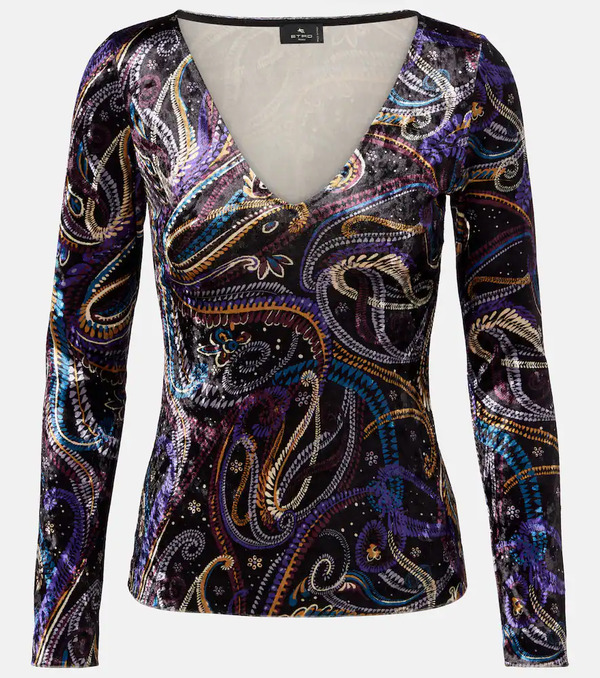  Etro Etro Paisley Velvet Top 