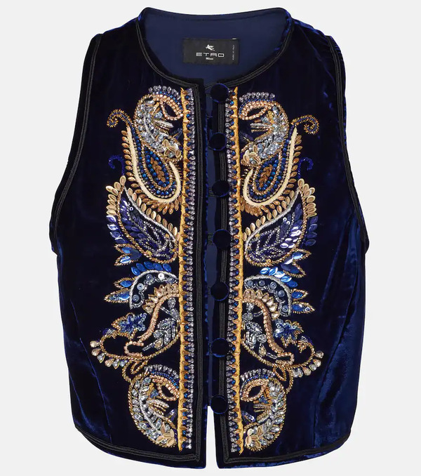  Etro Etro Paisley Velvet Vest 