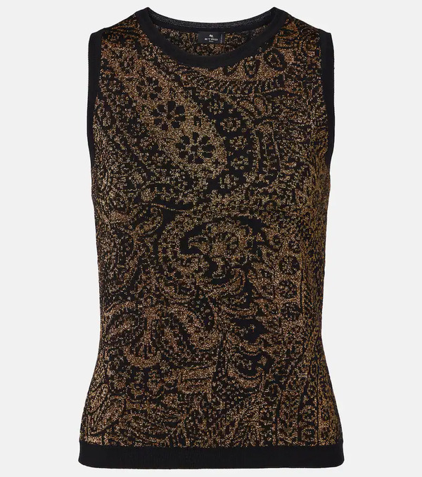  Etro Etro Paisley Wool-blend Lamã© Tank Top 