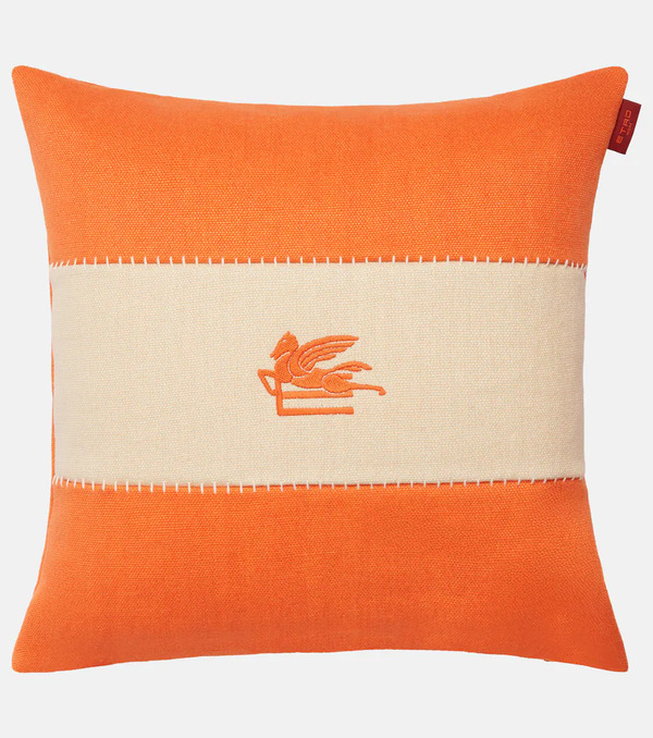  Etro Etro Pegaso Embroidered Linen Cushion 
