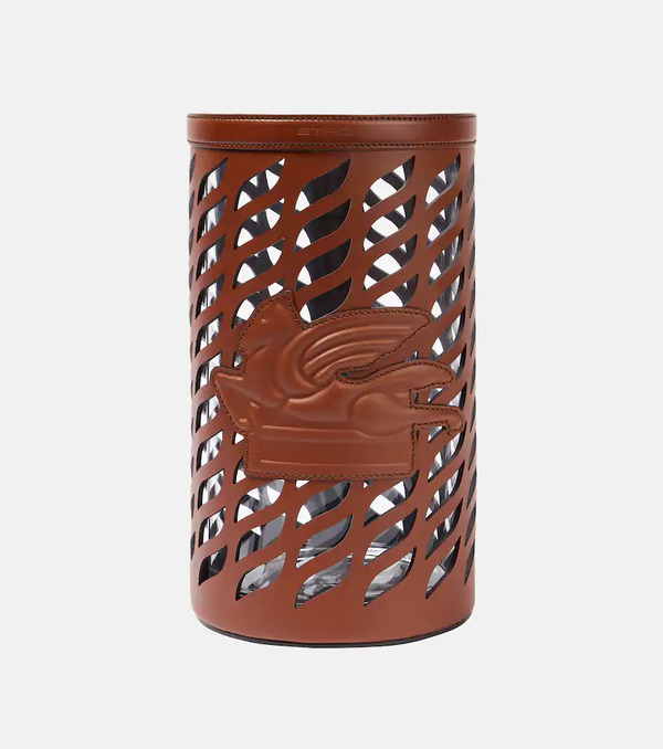  Etro Etro Pegaso Leather-trimmed Glass Vase 