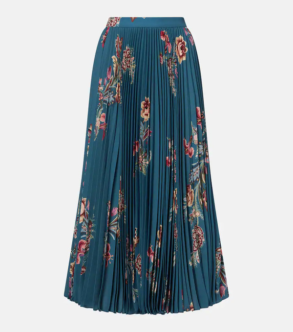  Etro Etro Plissã© High-rise Floral Midi Skirt 