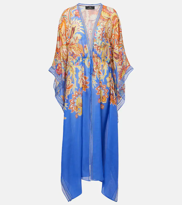  Etro Etro Printed Cotton And Silk Beach Cover-up 