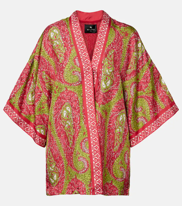  Etro Etro Printed Silk Twill Wrap Jacket 