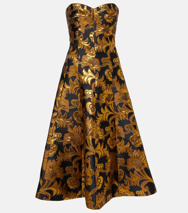  Etro Etro Semi-sheer Strapless Lamã© Maxi Dress 