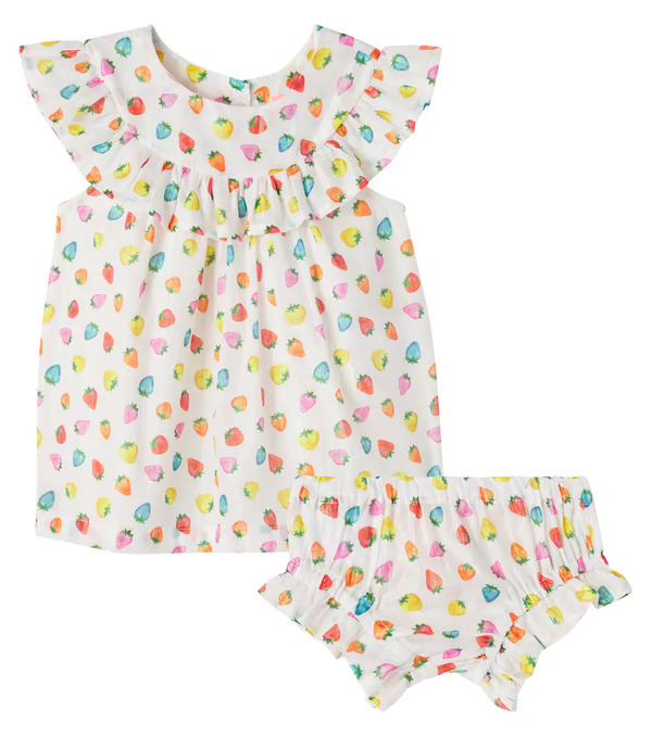  Fabula Fã¡bula Baby Cotton-blend Dress And Bloomers Set 