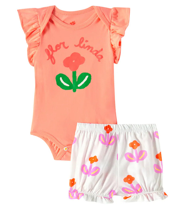  Fabula Fã¡bula Baby Mahla Cotton Bodysuit And Bloomers Set 