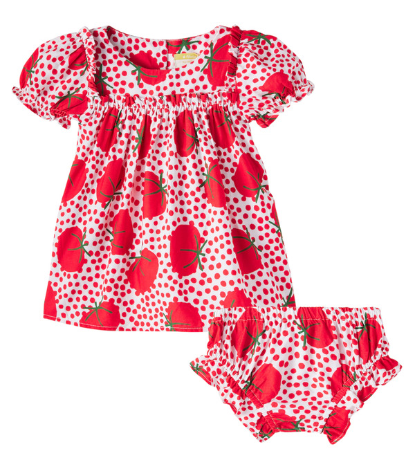  Fabula Fã¡bula Baby Printed Cotton Dress And Bloomers Set 
