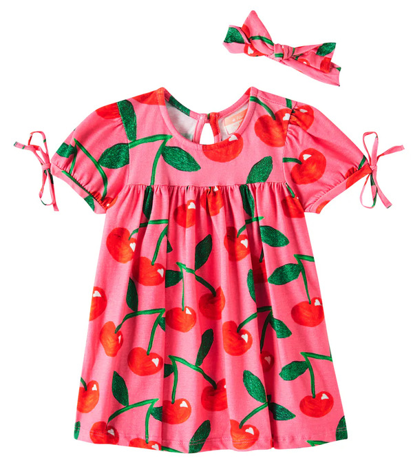  Fabula Fã¡bula Baby Printed Cotton Dress And Headband Set 