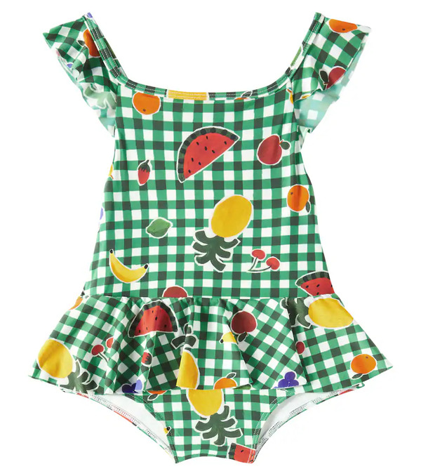  Fabula Fã¡bula Baby Ruffled Checked Swimsuit 