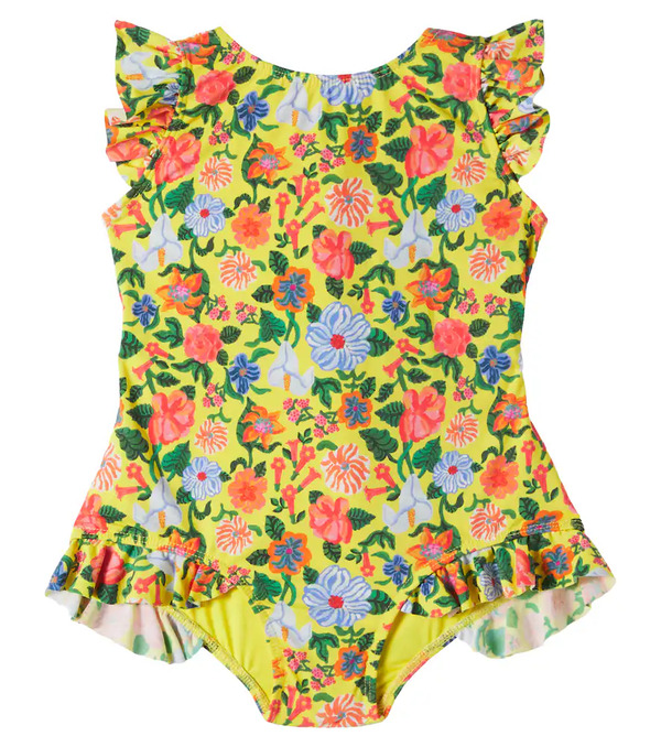  Fabula Fã¡bula Bow-detail Floral Ruffled Swimsuit 