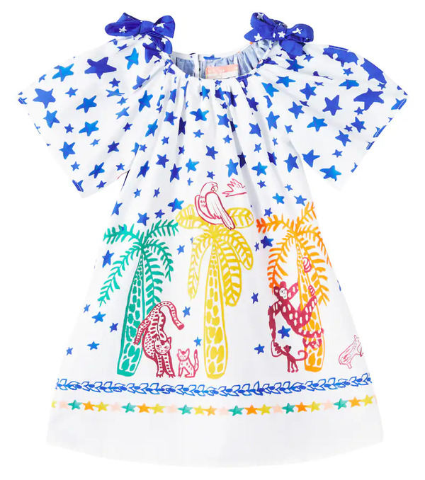  Fabula Fã¡bula Bow-detail Printed Cotton Dress 
