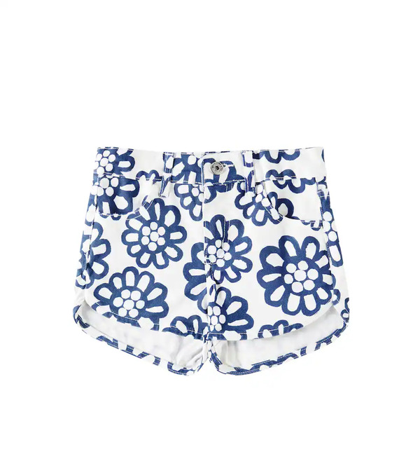  Fabula Fã¡bula Floral Denim Shorts 