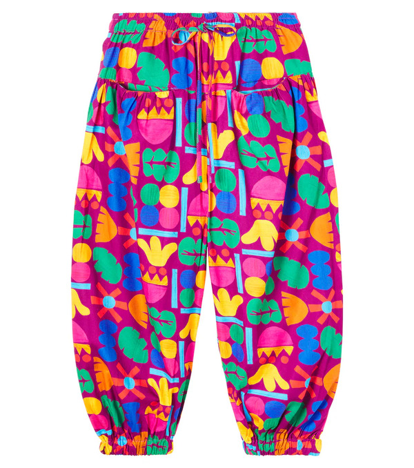  Fabula Fã¡bula Mais Flores Printed Cotton Pants 