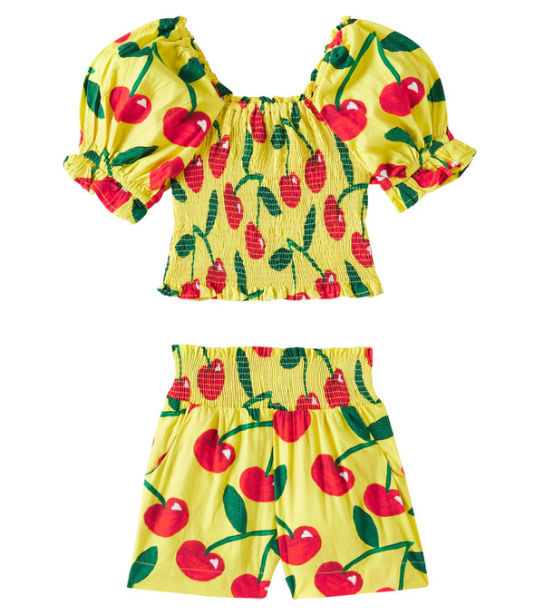  Fabula Fã¡bula Printed Cotton Top And Shorts 