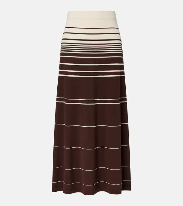  Faithfull Faithfull Accordion Striped Cotton-blend Maxi Skirt 