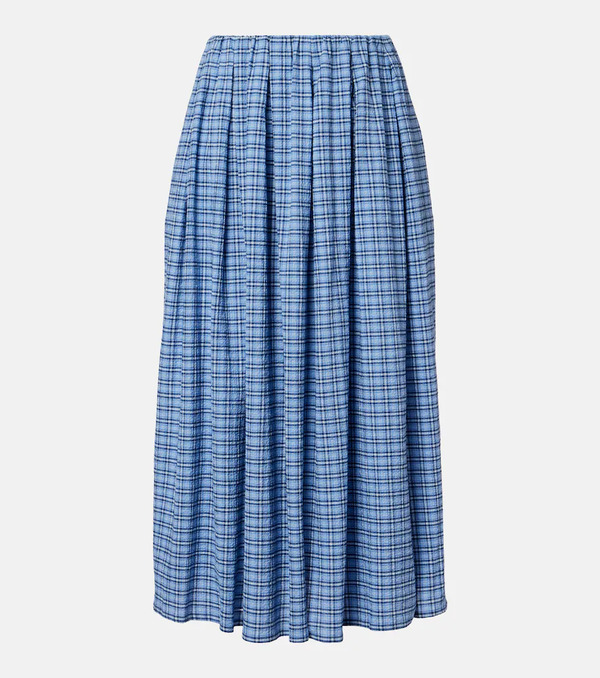  Faithfull Faithfull Agora Checked Cotton Midi Skirt 