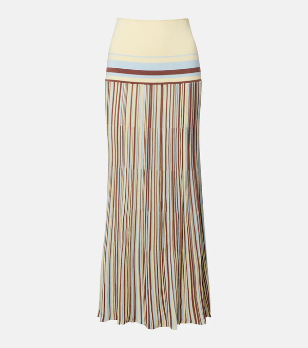  Faithfull Faithfull Citara Striped Cotton-blend Maxi Skirt 