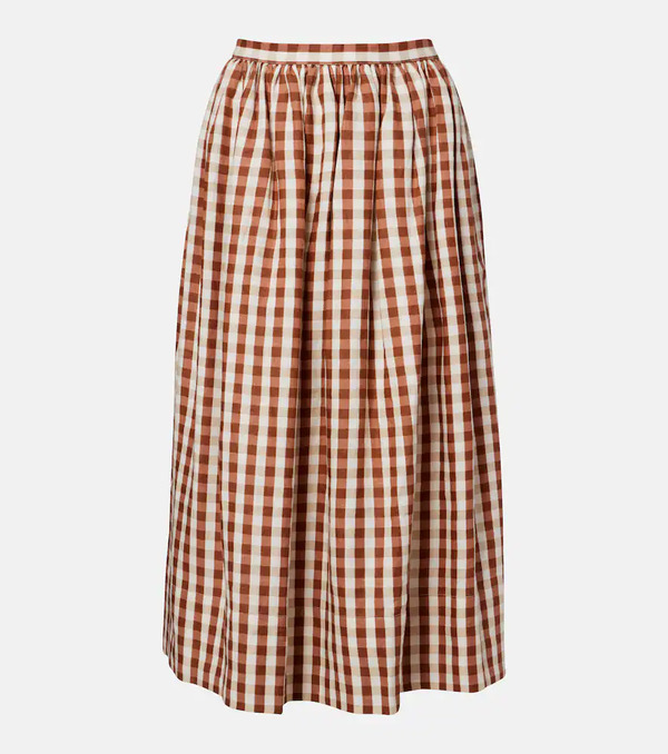  Faithfull Faithfull Ida Gingham Linen Midi Skirt 