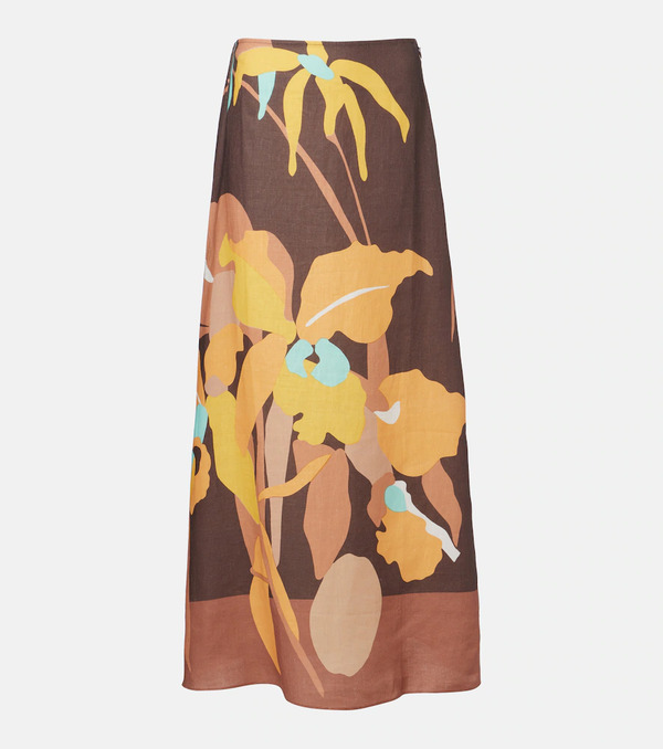  Faithfull Faithfull Martina Floral Linen Maxi Skirt 