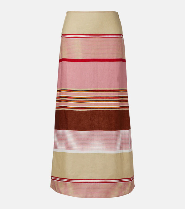  Faithfull Faithfull Martina Striped Linen Maxi Skirt 