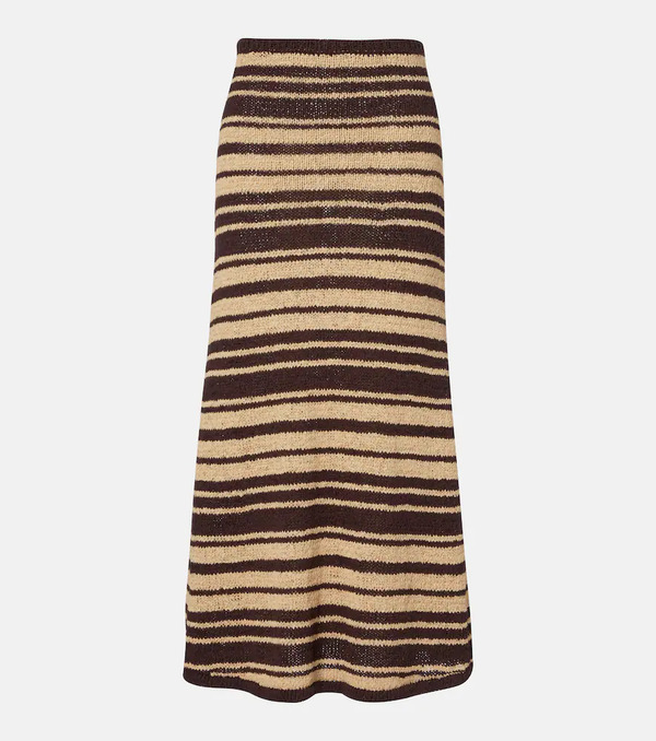  Faithfull Faithfull Micah Striped Cotton-blend Maxi Skirt 