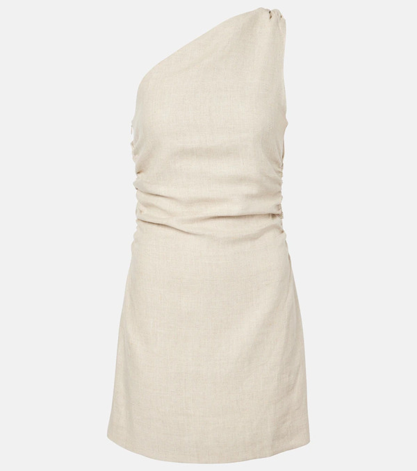 Faithfull Faithfull Poet One-shoulder Linen Minidress 
