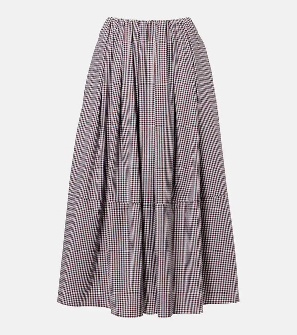  Faithfull Faithfull Solinas Gingham Cotton-blend Midi Skirt 