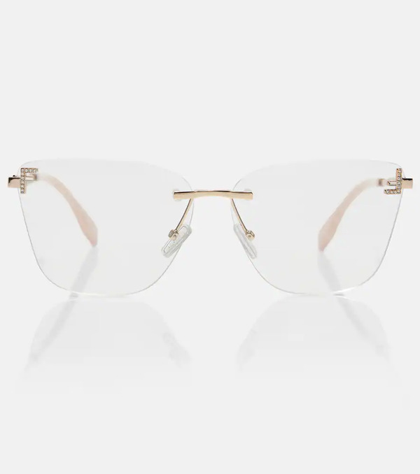  Fendi Fendi Fendi First Crystal Cat-eye Glasses 