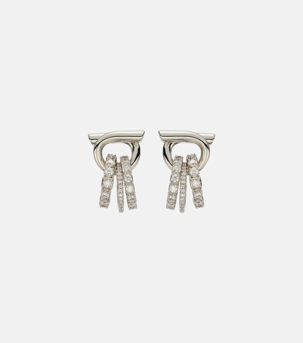 Ferragamo Ferragamo Gancini Crystal-embellished Earrings 