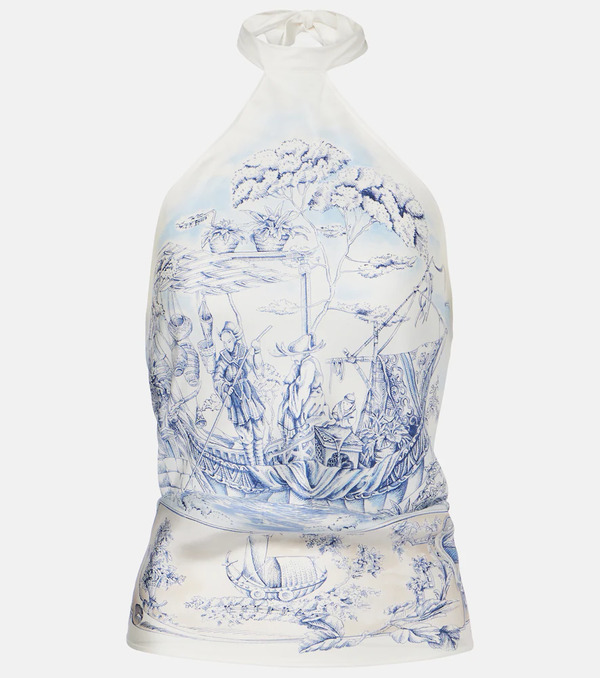  Ferragamo Ferragamo Self-tie Silk Top 