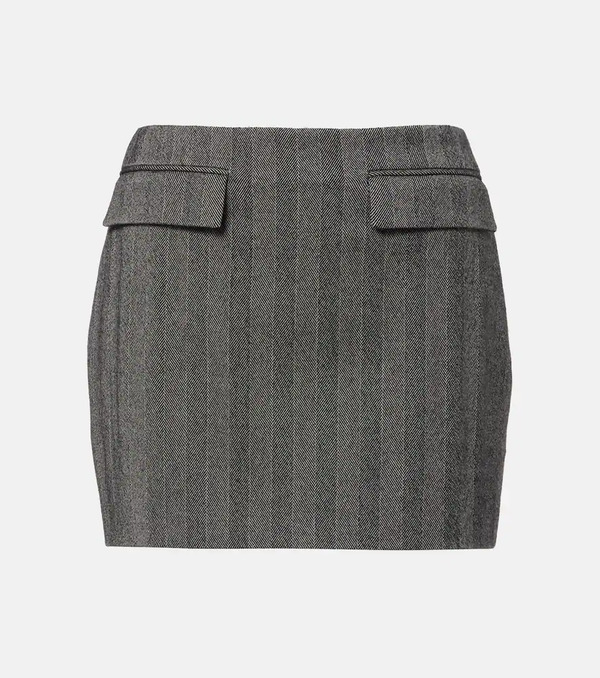  Ferragamo Ferragamo Striped Wool-blend Miniskirt 