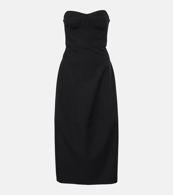 Fforme Fforme Jett Cotton And Wool Corset Dress 