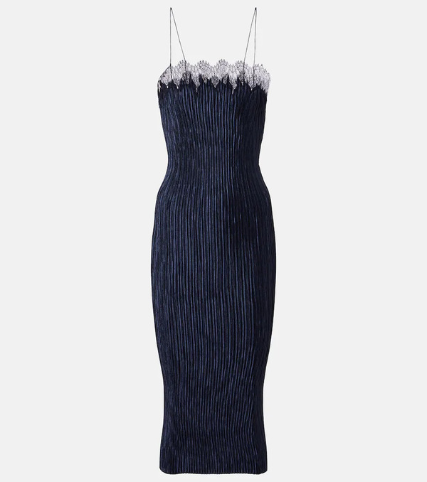 Fforme Fforme Lumi Lace-trimmed Pleated Midi Dress 