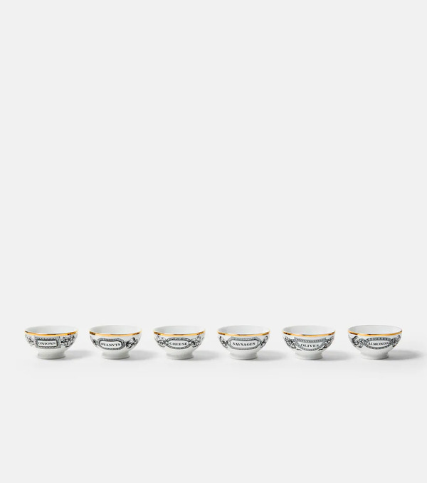  Fornasetti Fornasetti Set Of 6 Porcelain Bowls 