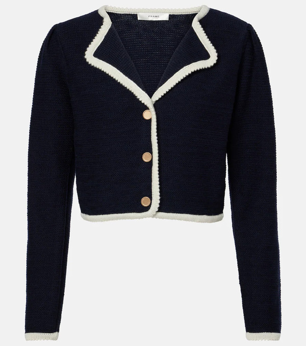  Frame Frame Corded Cardi Knitted Wool And Cotton Top 