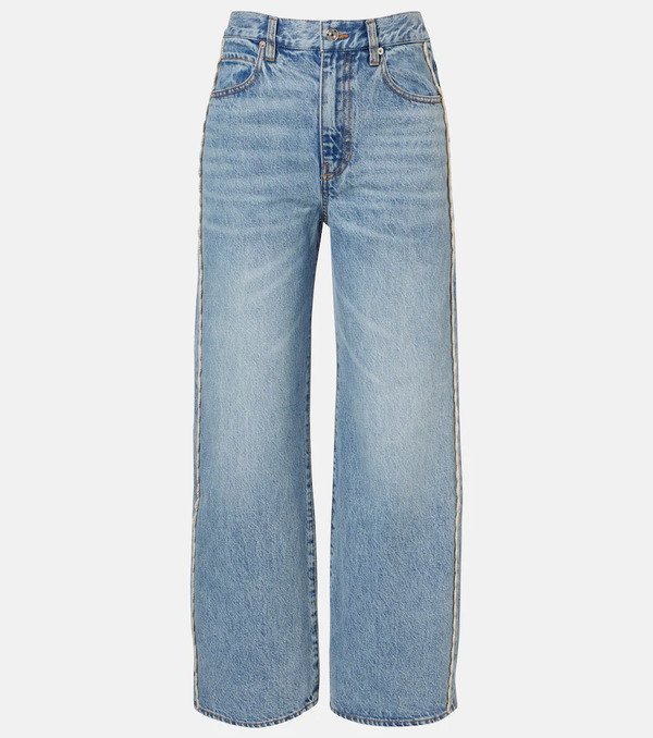  Frame Frame Crochet Bow Cropped Wide-leg Jeans 