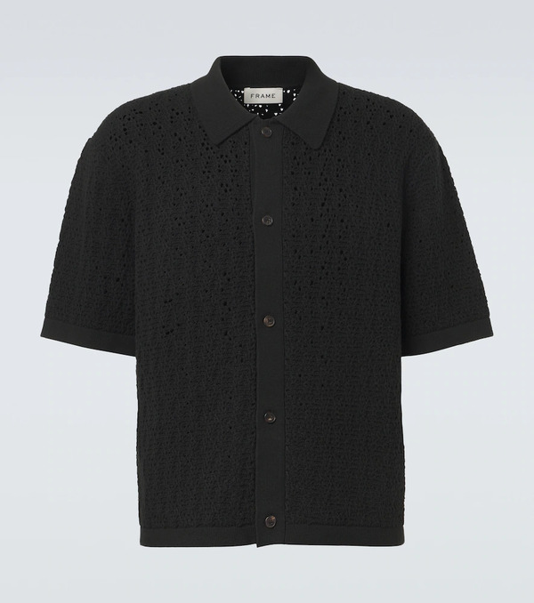  Frame Frame Crochet Cotton-blend Polo Shirt 