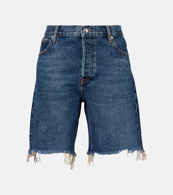  Frame Frame Deconstructed High-rise Denim Shorts 