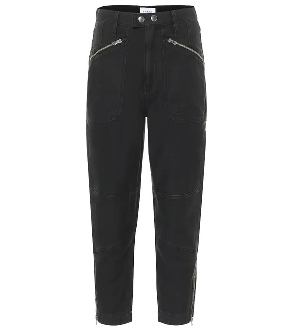  Frame Frame Moto Zip High-rise Straight Jeans 