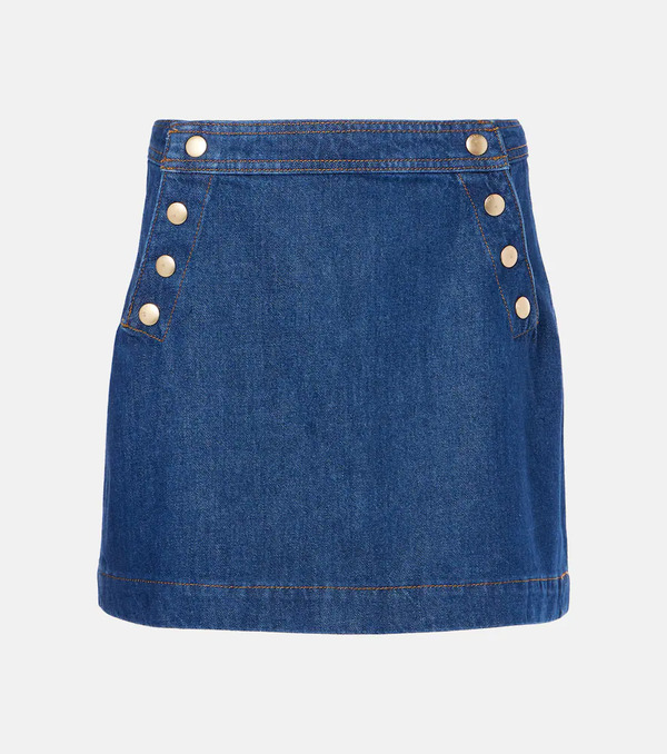  Frame Frame Sailor Snap Denim Miniskirt 