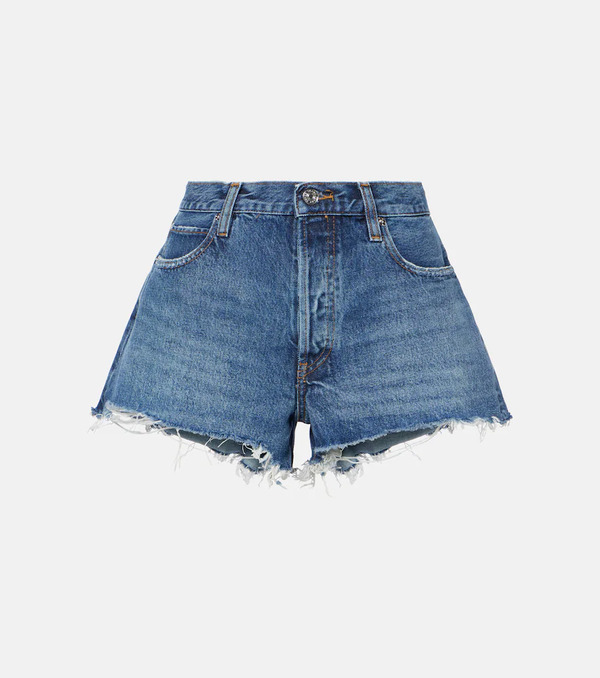  Frame Frame The Hang Frayed Mid-rise Denim Shorts 