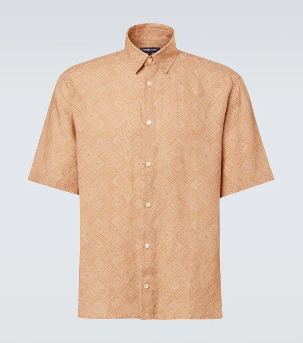  Frescobol Carioca Frescobol Carioca Castro Printed Linen Bowling Shirt 