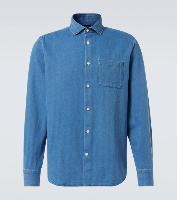  Frescobol Carioca Frescobol Carioca Emilio Herringbone Denim Shirt 
