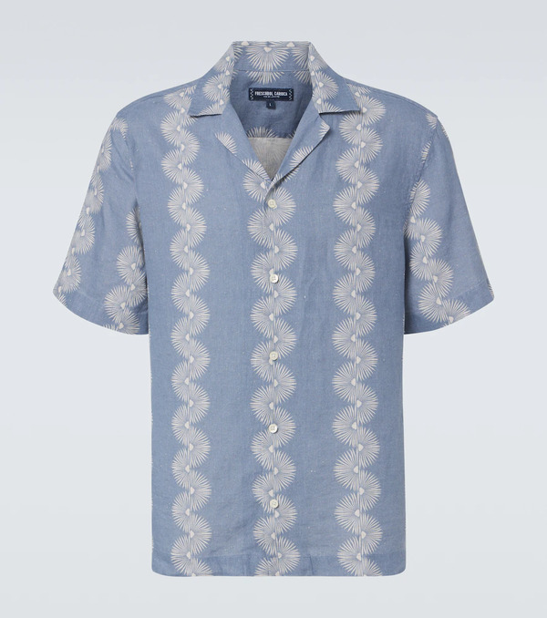  Frescobol Carioca Frescobol Carioca Roberto Printed Linen Bowling Shirt 